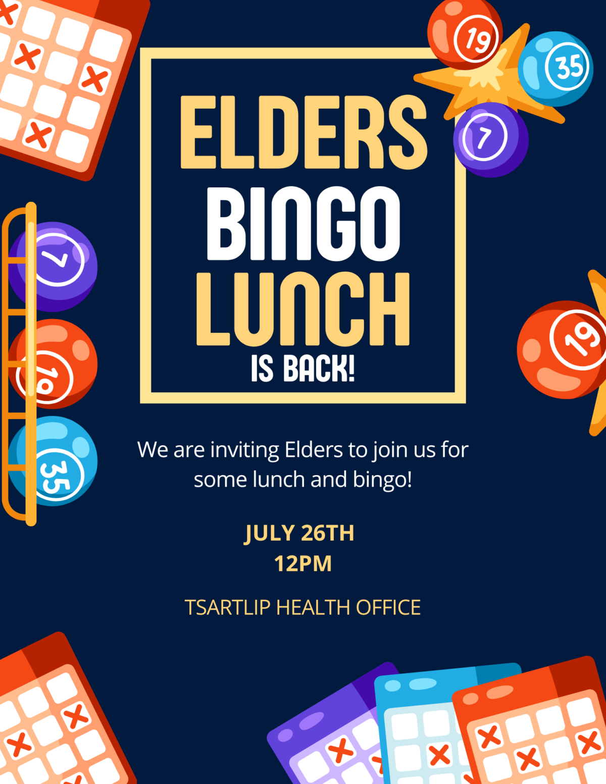 Elders Bingo Lunch – Tsartlip First Nation