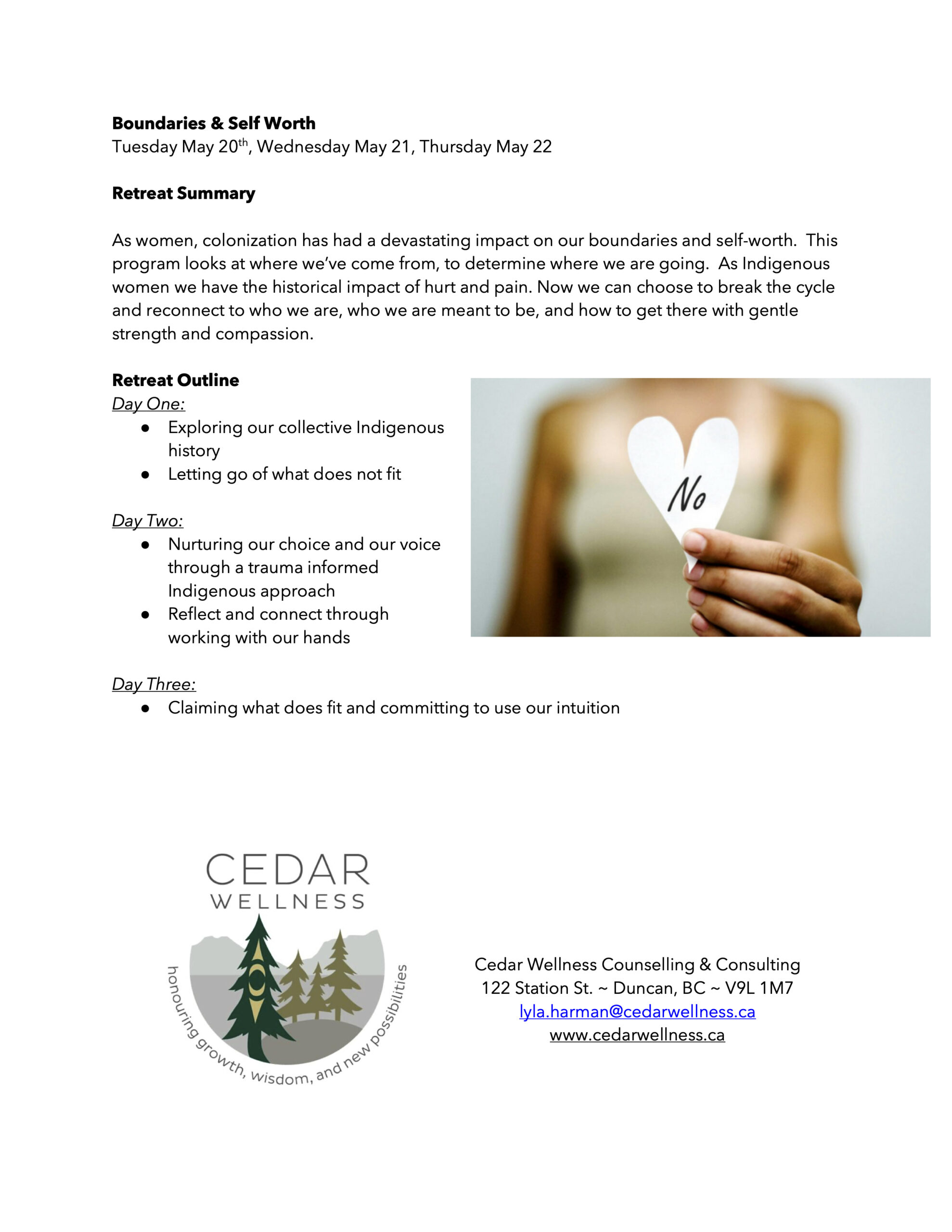 Boundaries & Self Worth Retreat Summary